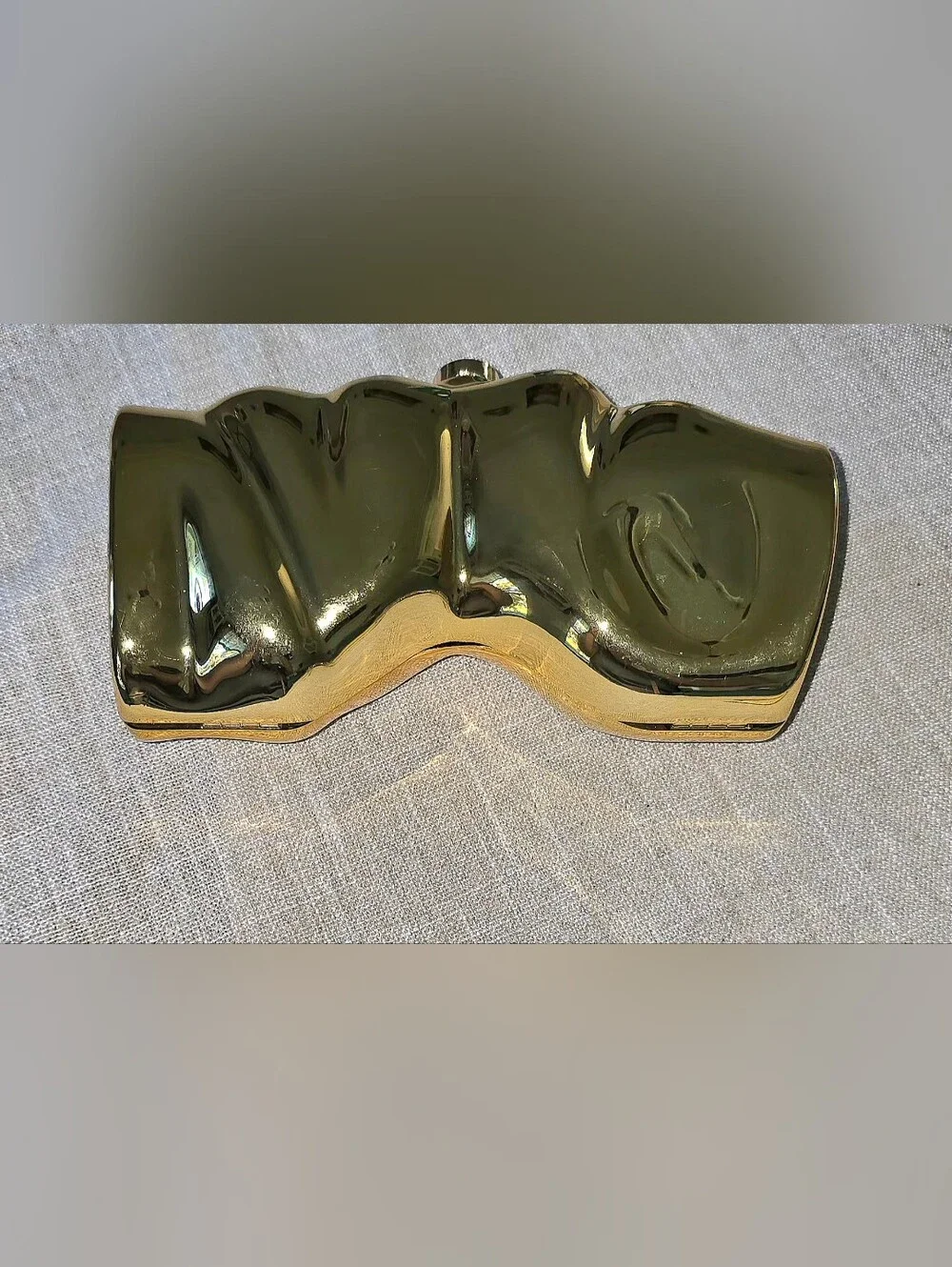 Fashion Acrylic Gold Scrunch Handbag Reflective Metallic Shoulder Purse